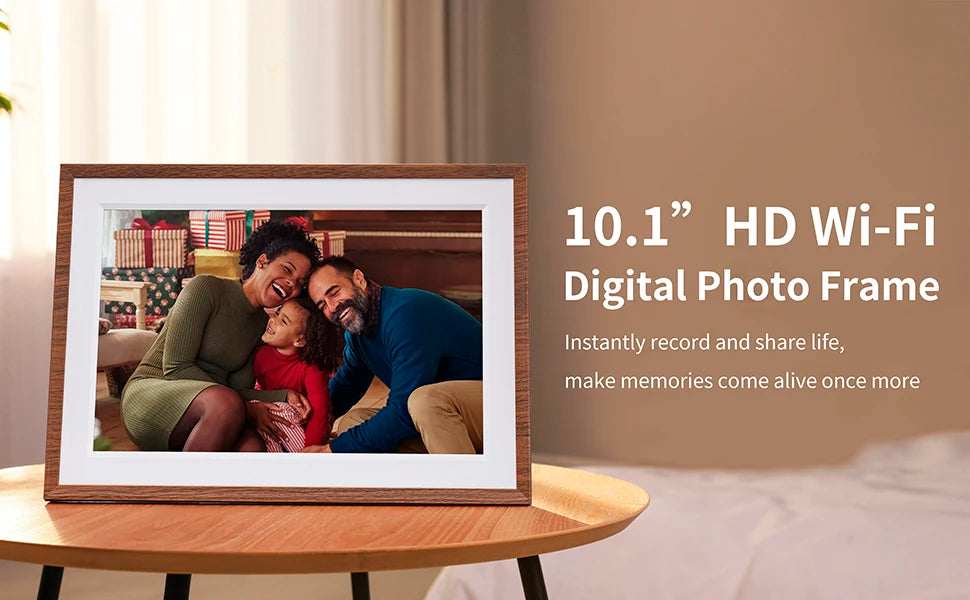 Frameo 10.1 Inch Digital Picture Frame，WiFi Electronic Frame，1280 * 800IPS HD Cloud Smart Digital Photo Frame,32GB Storage, Wall
